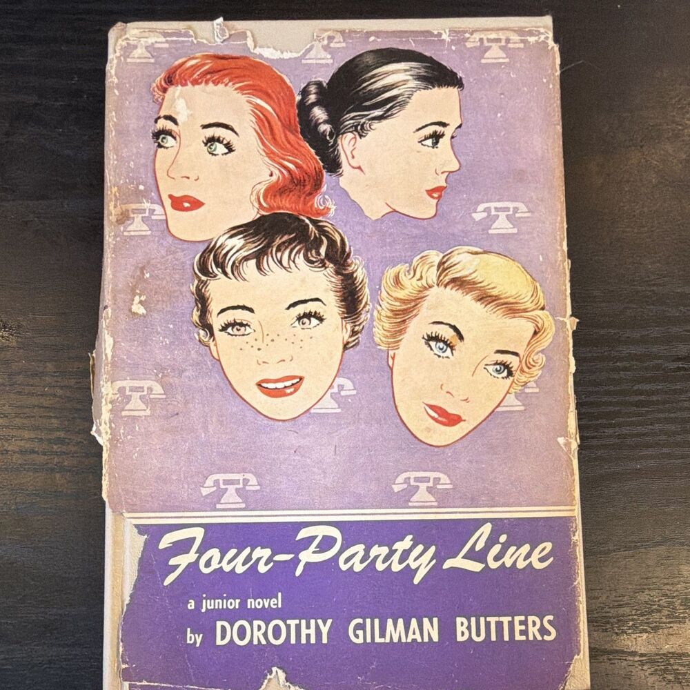 Four-Party Line Dorothy Gilman Butters Vintage 1954 Hardcover Dust Jacket